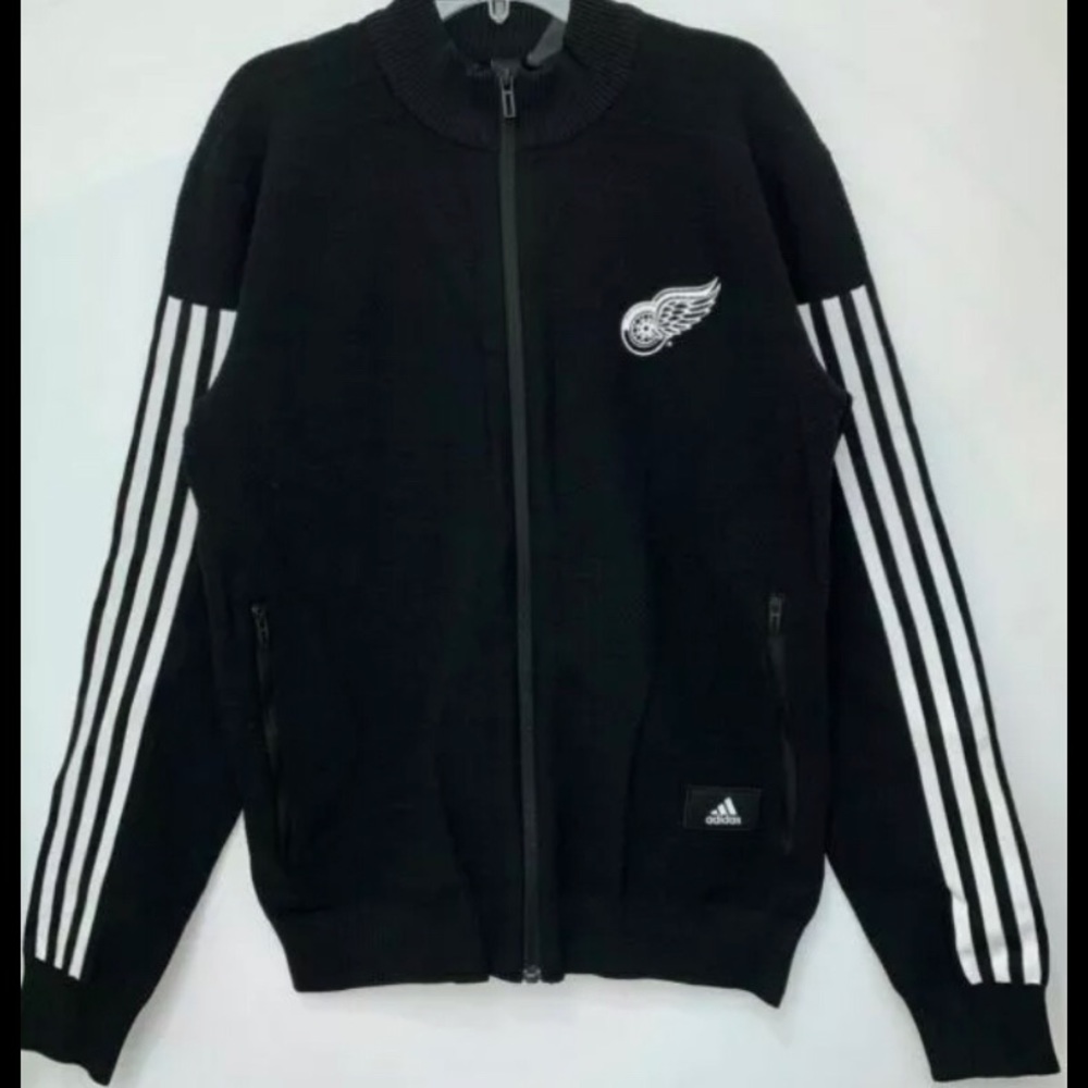 NWT Adidas ID Knit Track Jacket NHL Detroit Winged Logo Men's SZ Small